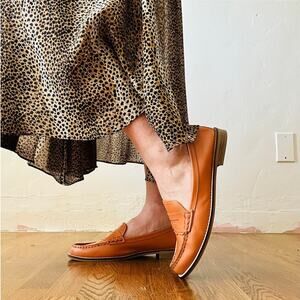 Gap Leather Loafers Size 40.5/US 9.5 Cognac Preppy Twee Classic Office Attire